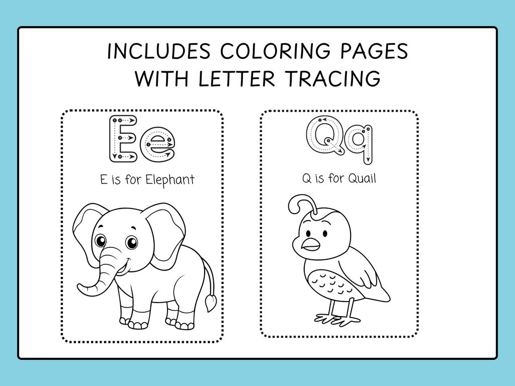 Printable Alphabet Coloring Book with Letter Tracing