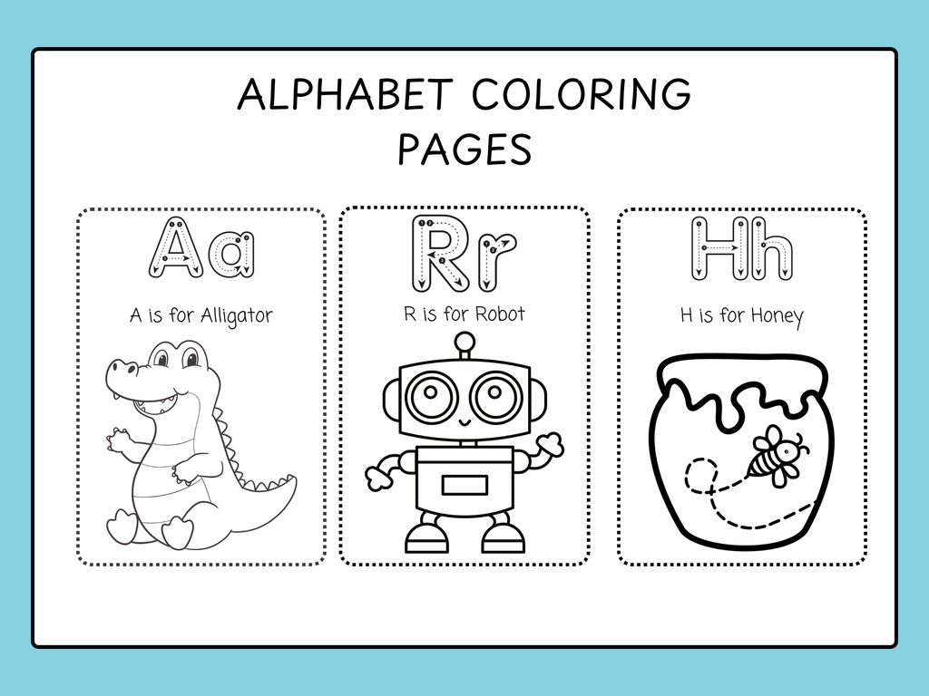 Printable Alphabet Coloring Book with Letter Tracing