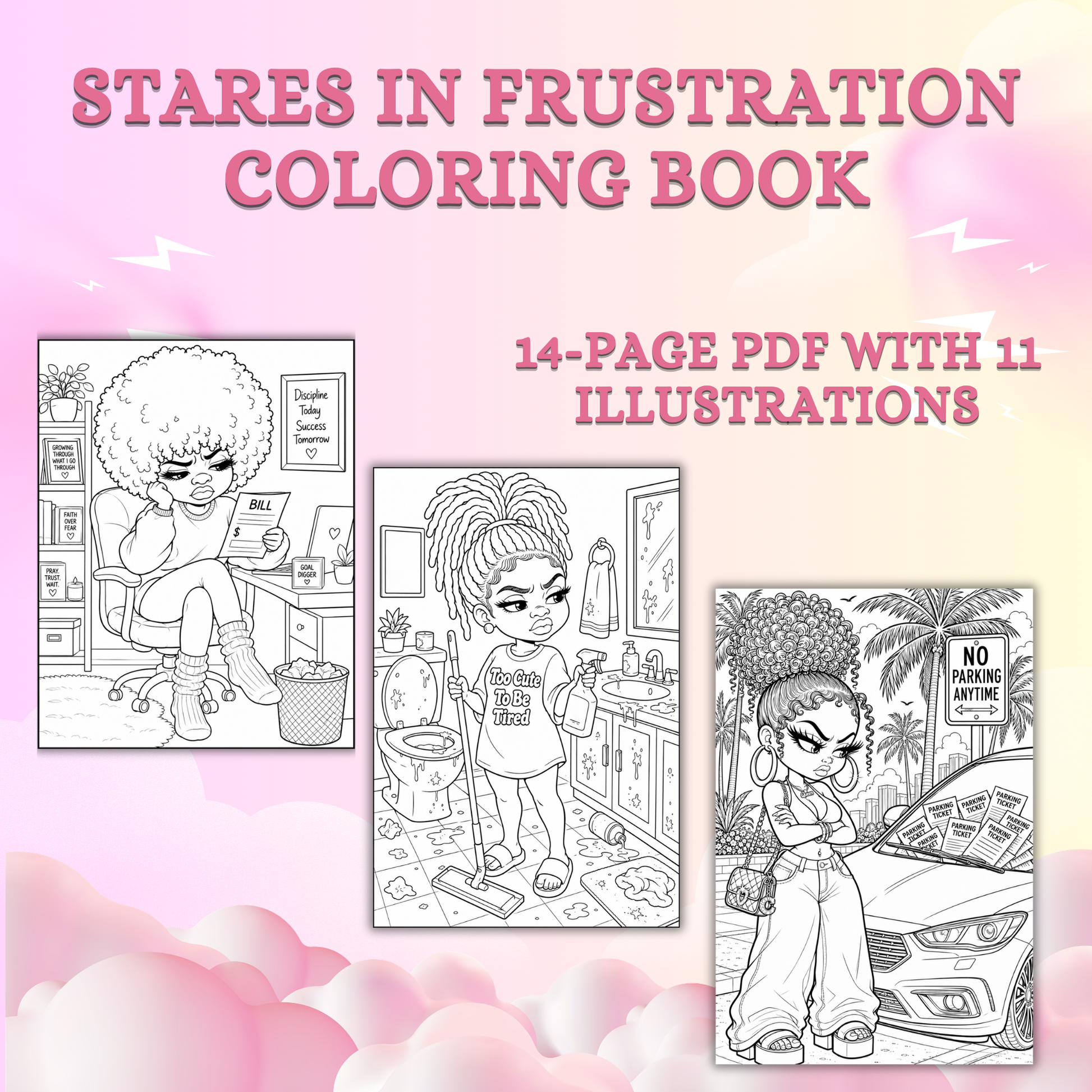 Printable Stares in Frustation Coloring Book
