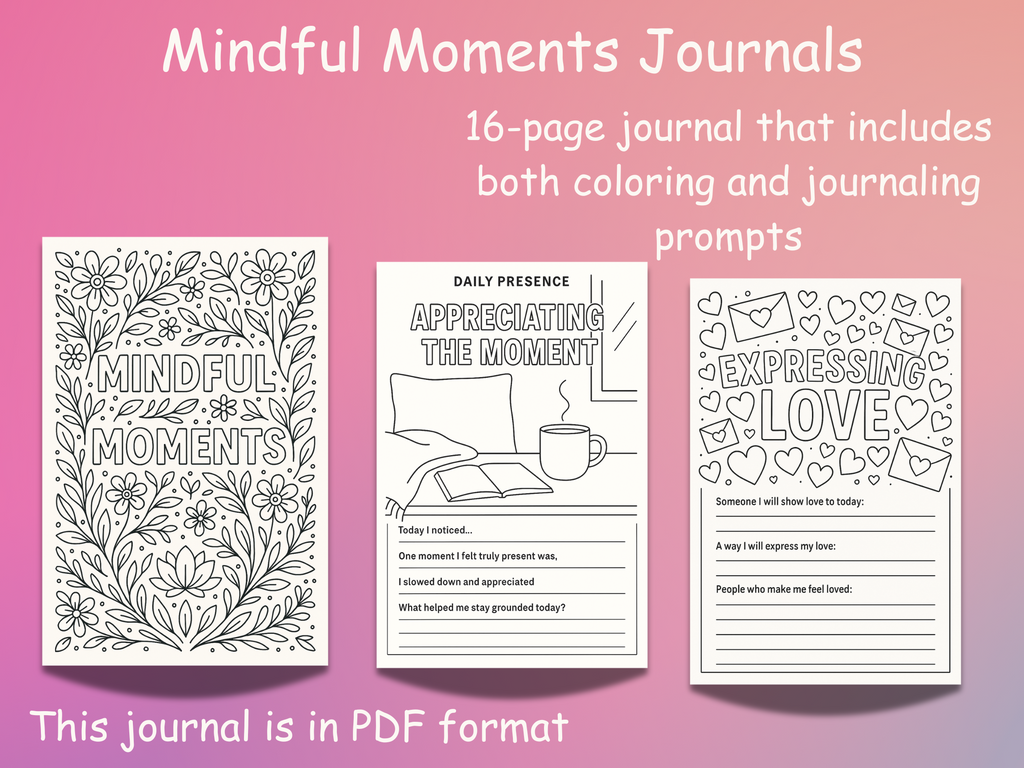 Printable Mindful Moments Coloring Journal