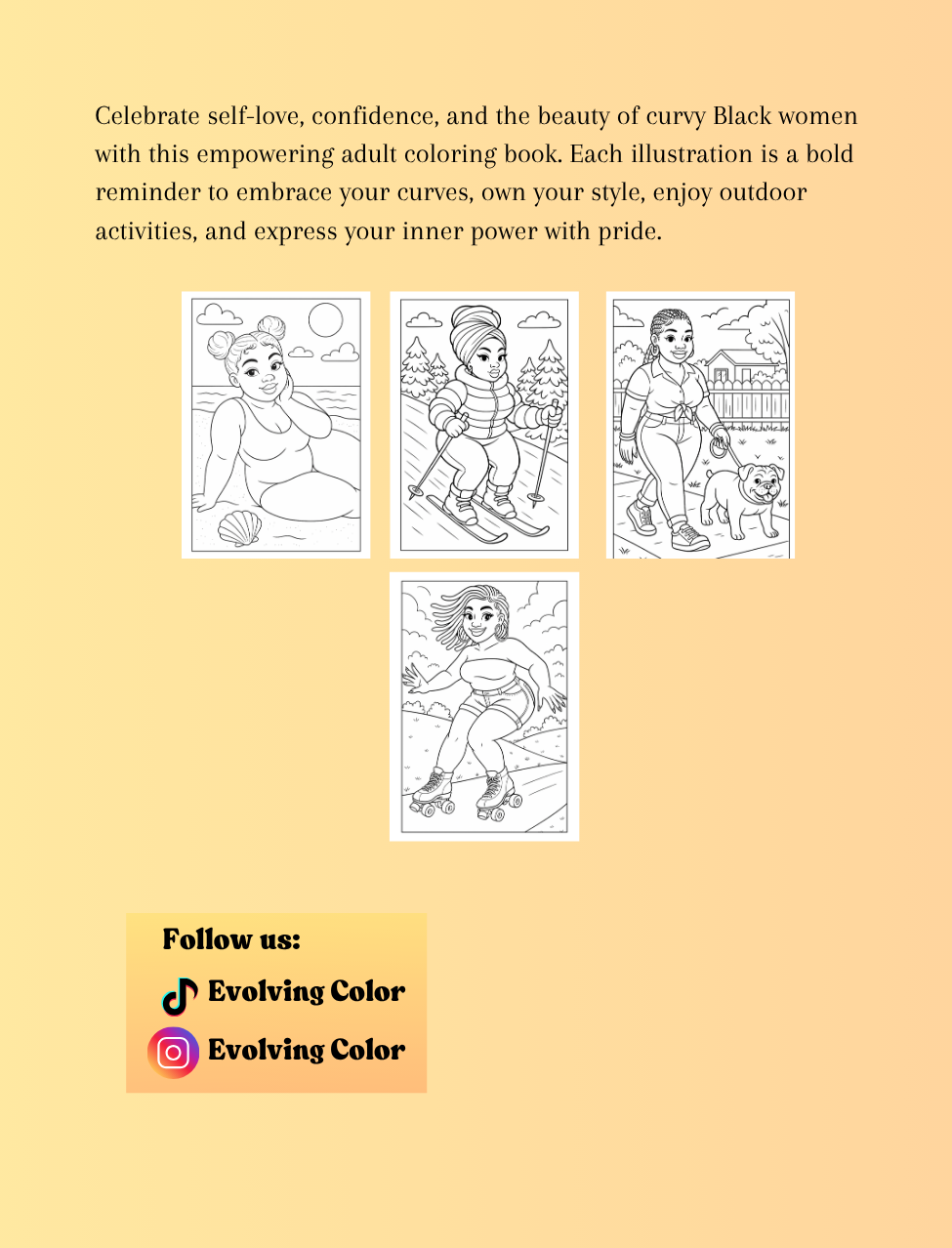 Curvy Confident Black Women Coloring Book