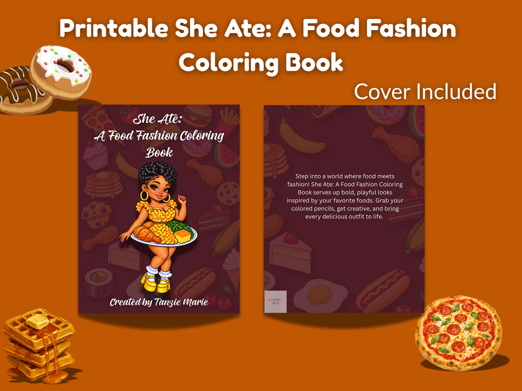 Printable She Ate: A Food Fashion Coloring Book