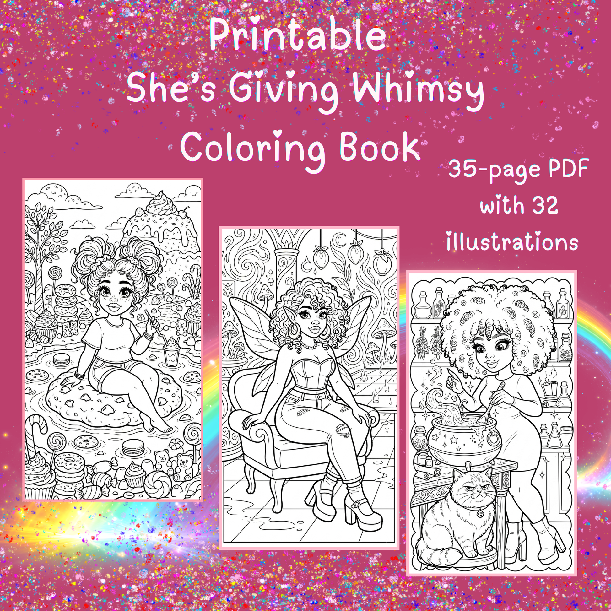 Printable She's Feeling Whimsy Coloring Book